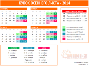 График проведения соревнований в "Русском Mini-Z клубе" на 2014 год